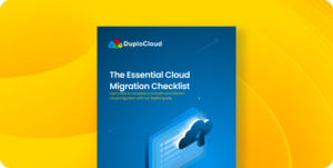 A cover for the ebook "The Essential Cloud Migration Checklist" against a yellow background.
